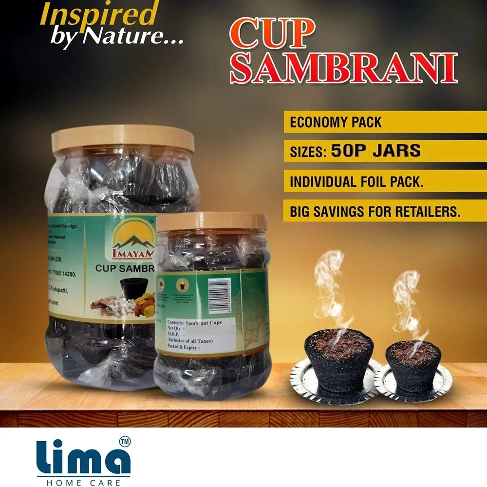 Lima Home Care Essential Imayam Cup Sambrani- 50 Pieces